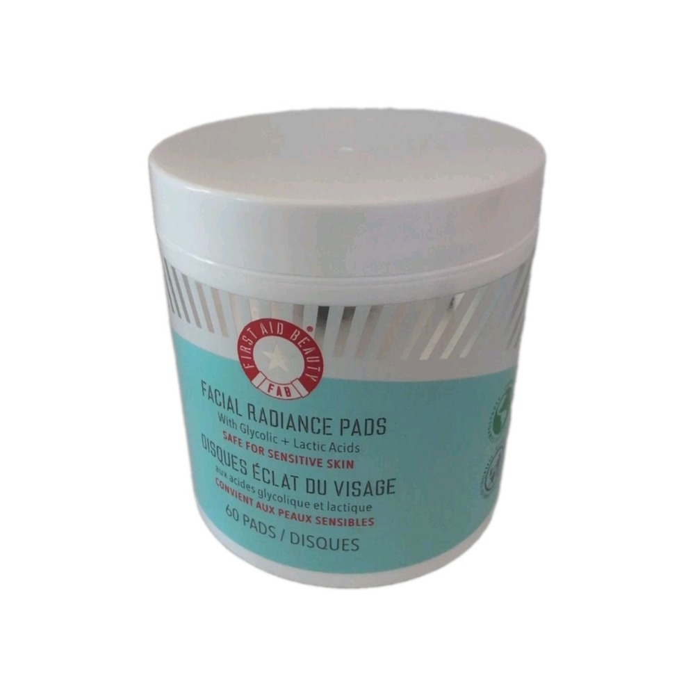 First Aid Beauty Facial Radiance Pads, Blue/White Jar, 60 ct